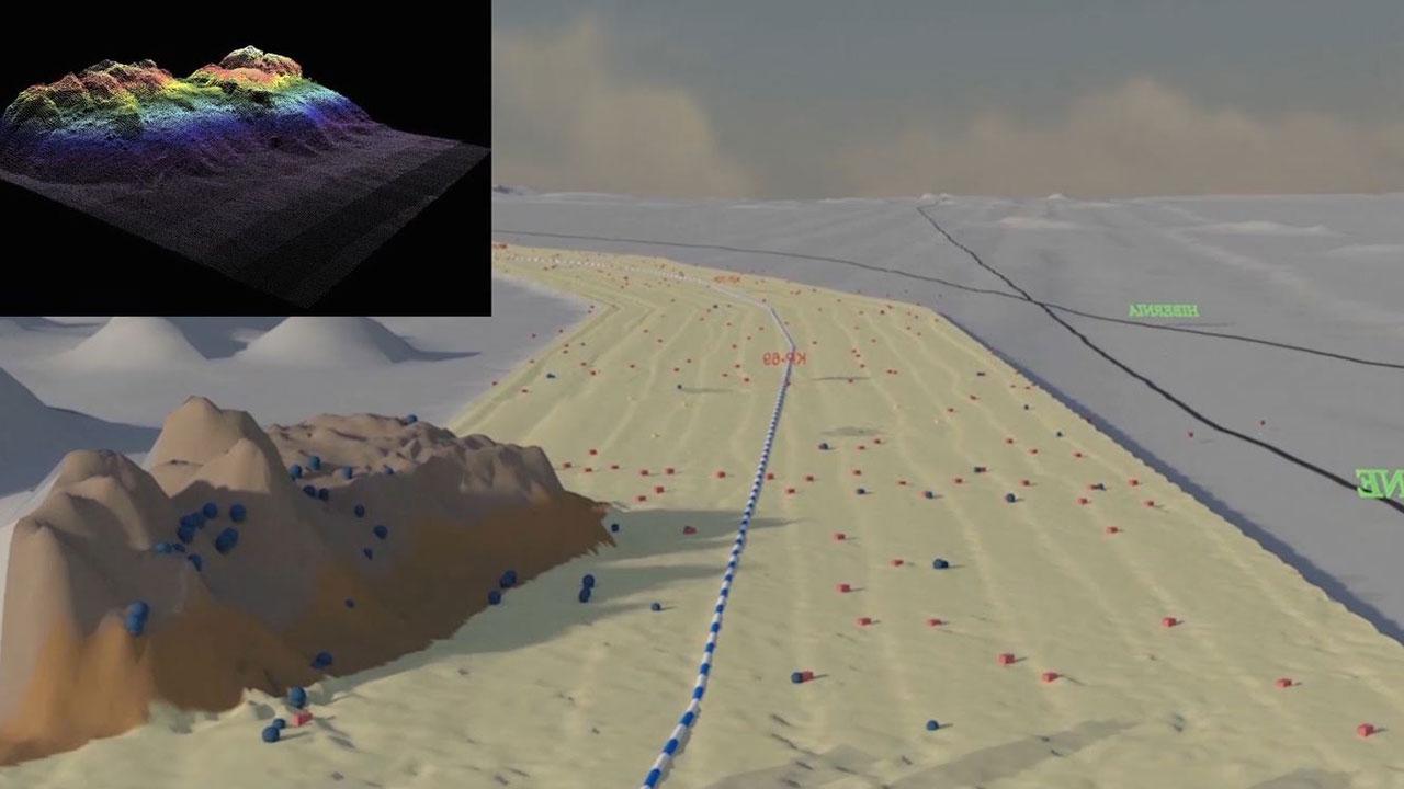 Tetra Tech地理空间团队用点云岩石成像的海底电缆路线可视化