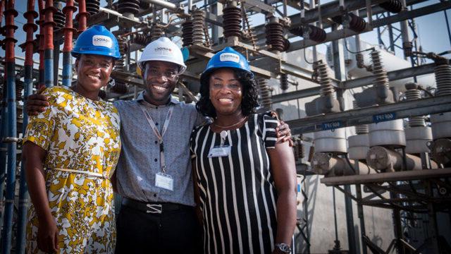 Engendering Industries participants from GRIDCo visit an electricity substation in Tema, near Accra, Ghana
